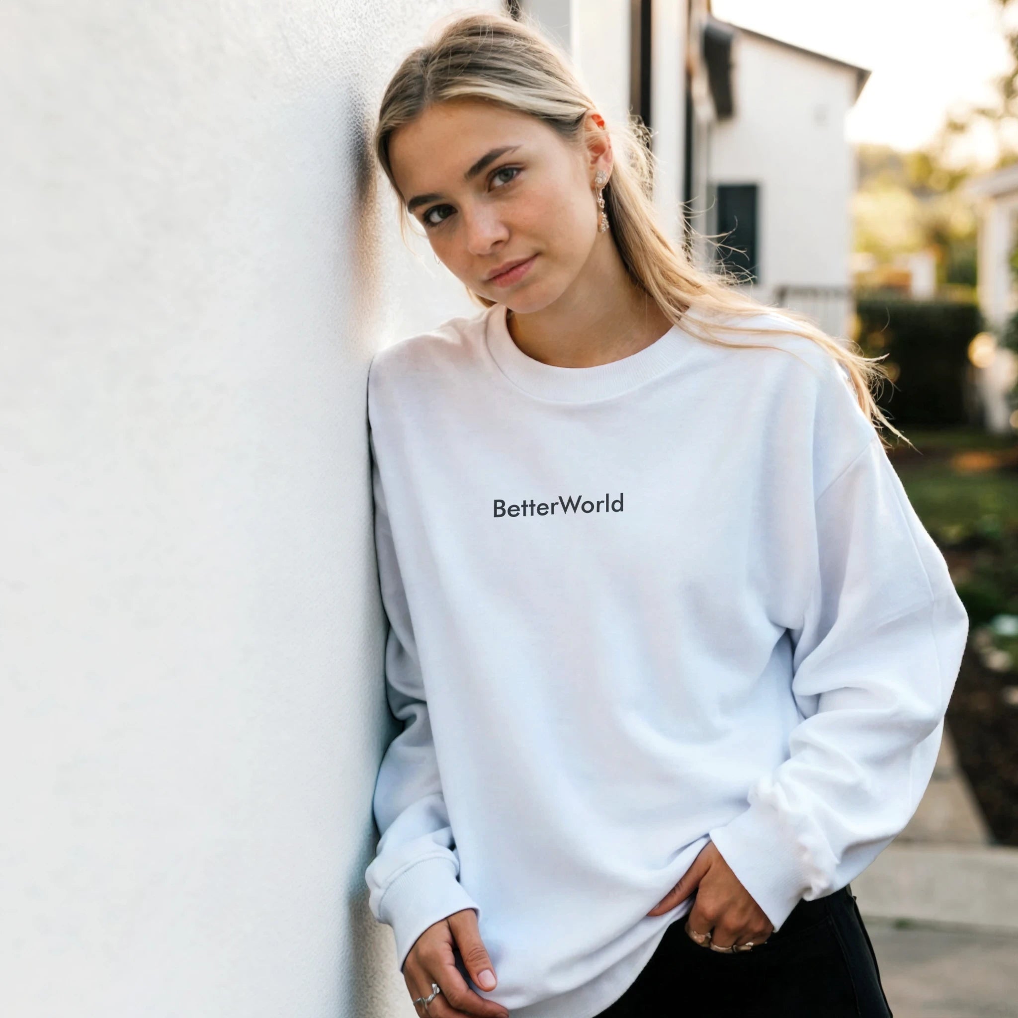 Chandail col rond unisexe, design Minimaliste