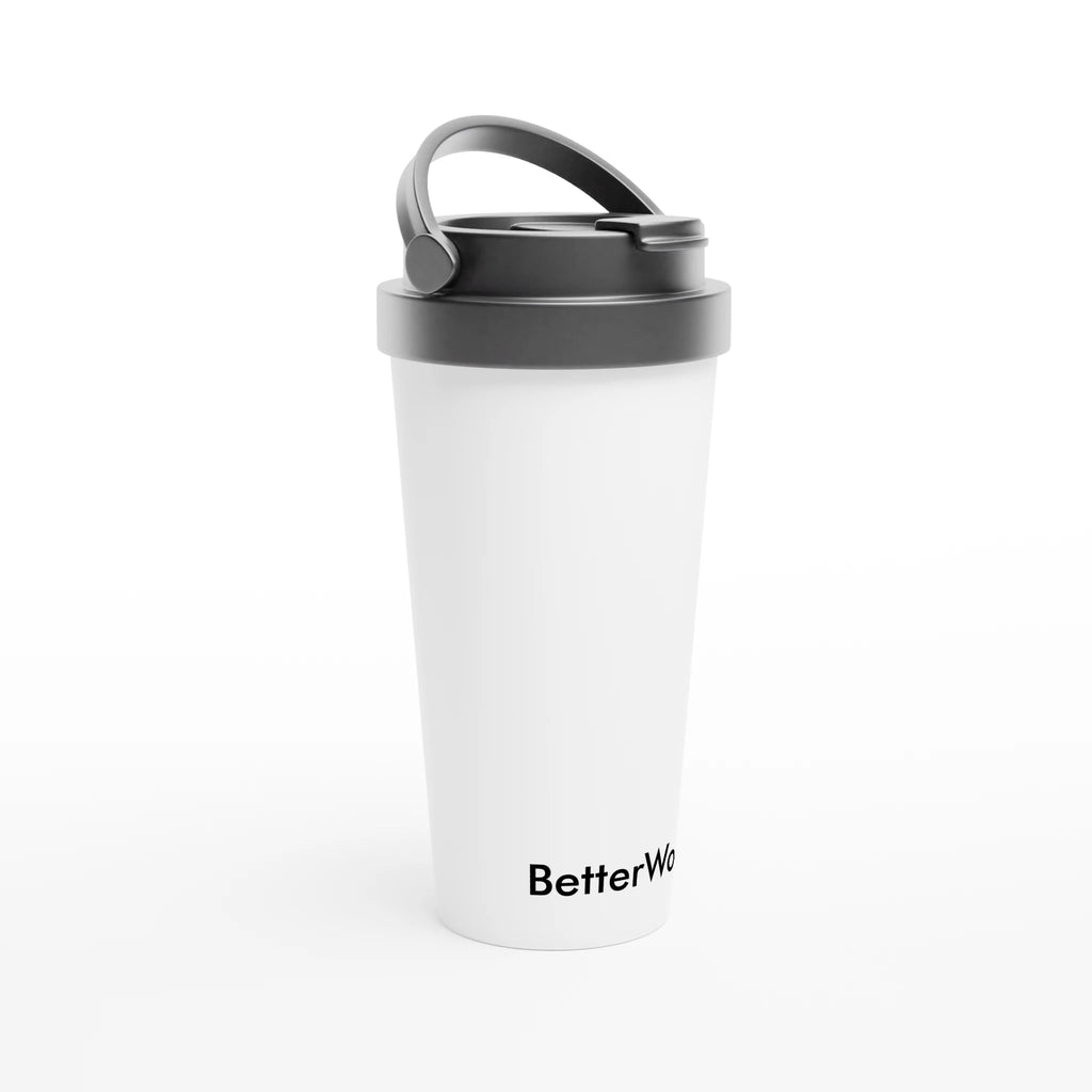 Tasse de voyage BetterWorld en acier inoxydable, design minimaliste