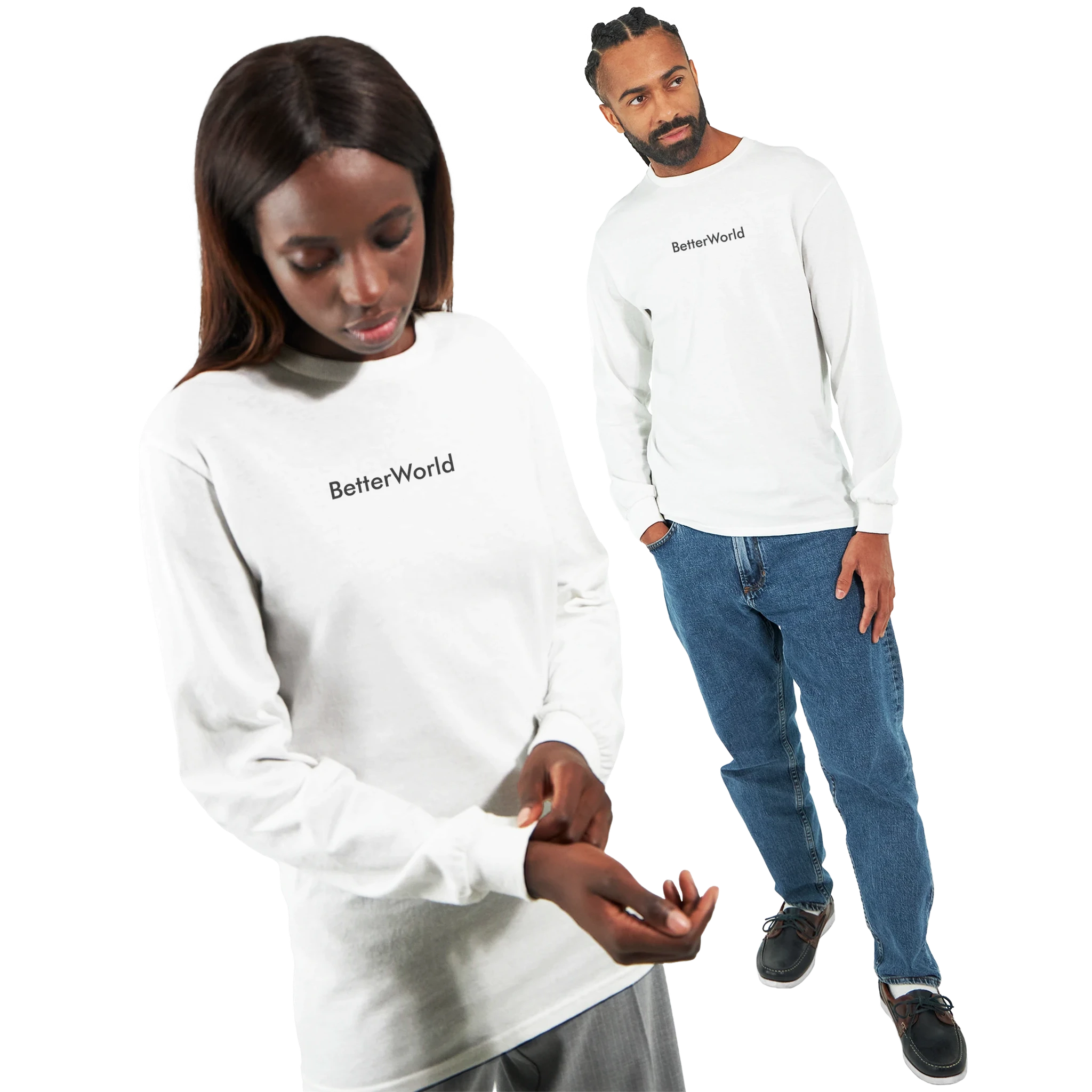 Chandail à manches longues unisexe, design Minimaliste