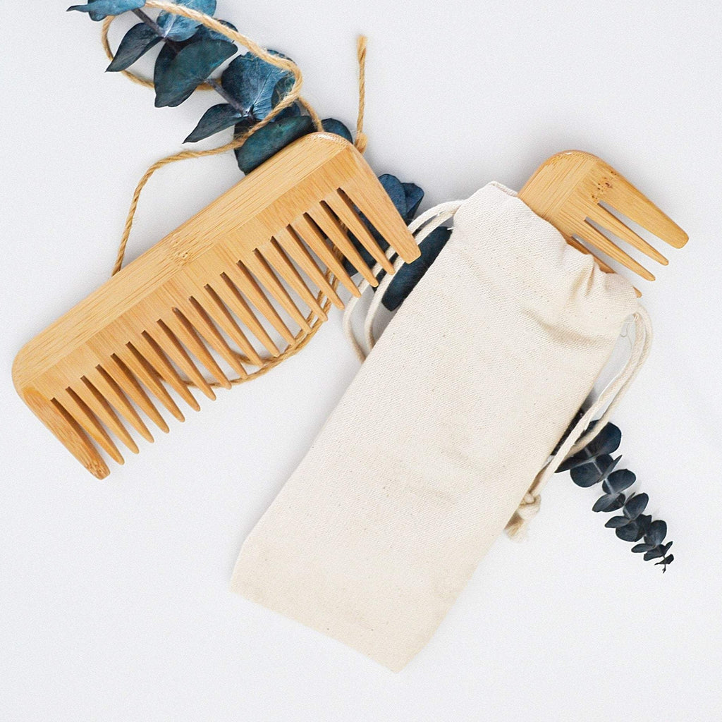 Peigne à dents larges en bambou, sans plastique